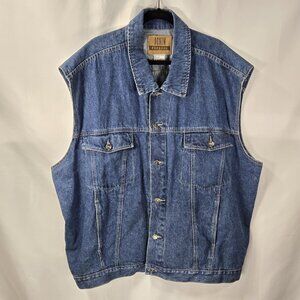 Express Denim Men's Jean Vest Size 3XL Blue Cotton Trucker Biker Vintage